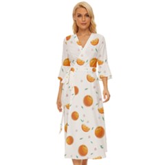 Oranges Midsummer Wrap Dress by SychEva