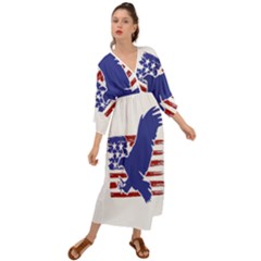 Usa Flag Eagle Symbol American Bald Eagle Country Grecian Style  Maxi Dress by Wegoenart