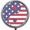 Yang Yin America Flag Abstract Art Asian Balance Mini Round Pill Box View1