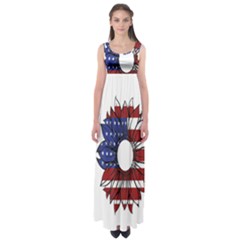 Us Flag Flower Sunshine Flag America Usa Empire Waist Maxi Dress by Wegoenart