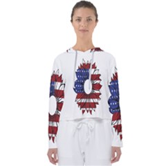 Us Flag Flower Sunshine Flag America Usa Women s Slouchy Sweat by Wegoenart