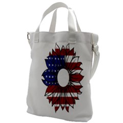 Us Flag Flower Sunshine Flag America Usa Canvas Messenger Bag by Wegoenart