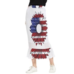 Us Flag Flower Sunshine Flag America Usa Maxi Fishtail Chiffon Skirt by Wegoenart