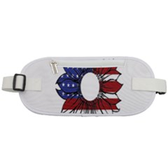 Us Flag Flower Sunshine Flag America Usa Rounded Waist Pouch by Wegoenart