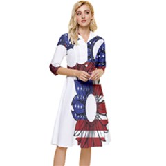 Us Flag Flower Sunshine Flag America Usa Classy Knee Length Dress by Wegoenart