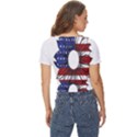 Us Flag Flower Sunshine Flag America Usa Twist Front Crop Top View4