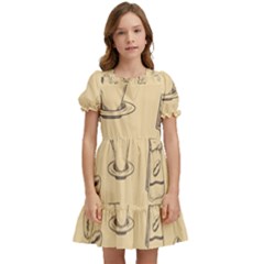 Coffee-56 Kids  Puff Sleeved Dress by nateshop