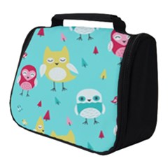 Owls Owl Bird Cute Animal Art Vector  Pattern Colorful Full Print Travel Pouch (small) by Salman4z