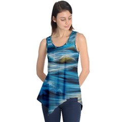 Waves Wave Water Blue Sea Ocean Abstract Sleeveless Tunic by Salman4z