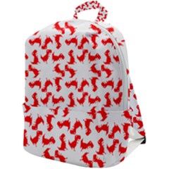 Lonely T-rex Dinosaur Dinosaur Game Pattern Zip Up Backpack by Ravend