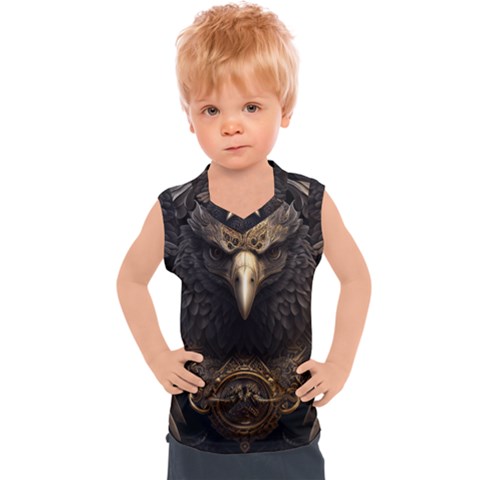 Eagle Ornate Pattern Feather Texture Kids  Sport Tank Top by Ravend