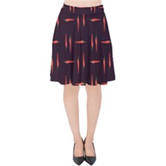 Hot Peppers Velvet High Waist Skirt by SychEva