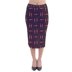 Hot Peppers Velvet Midi Pencil Skirt by SychEva