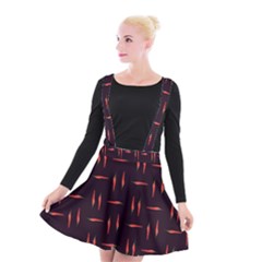 Hot Peppers Suspender Skater Skirt by SychEva