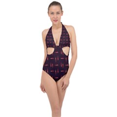 Hot Peppers Halter Front Plunge Swimsuit by SychEva