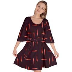 Hot Peppers Velour Kimono Dress by SychEva