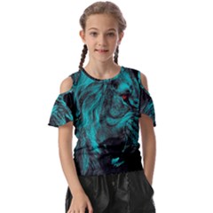 Angry Male Lion Predator Carnivore Kids  Butterfly Cutout Tee by Salman4z