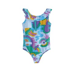 Pattern Hotdogtrap Kids  Frill Swimsuit by Salman4z