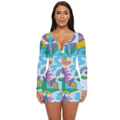 Pattern Hotdogtrap Long Sleeve Boyleg Swimsuit by Salman4z