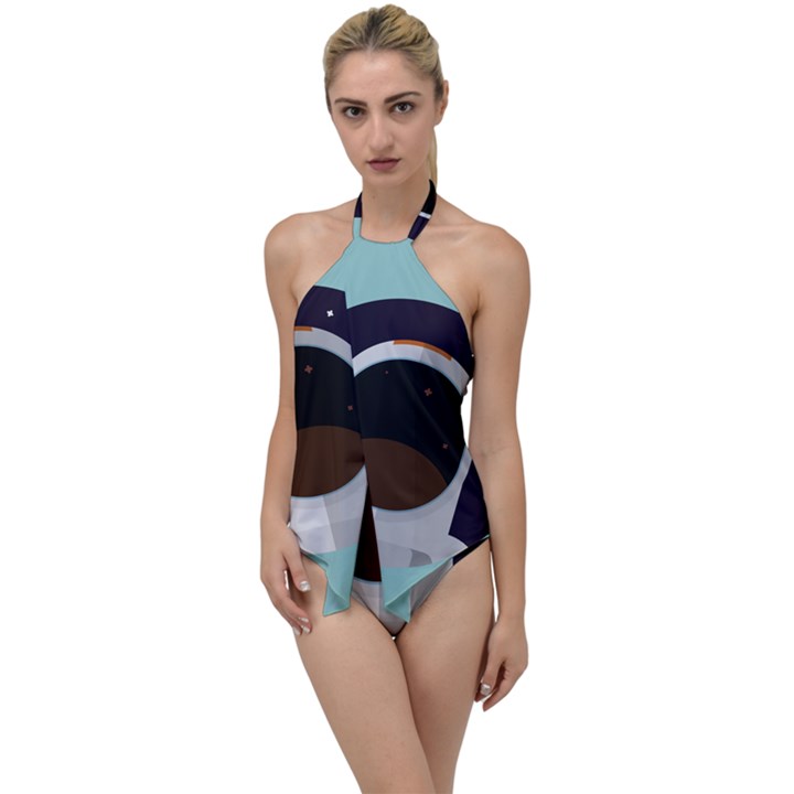 Astronaut Space Astronomy Universe Go with the Flow One Piece Swimsuit