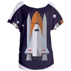 Rocket Space Universe Spaceship Women s Oversized Tee by Salman4z