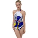 Rocket Ship Launch Vehicle Moon Go with the Flow One Piece Swimsuit View1