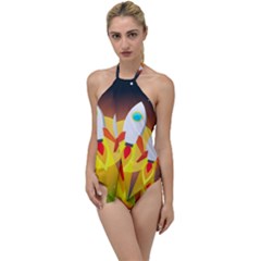 Rocket Take Off Missiles Cosmos Go With The Flow One Piece Swimsuit by Salman4z