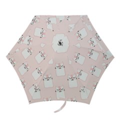 Pattern Pink Cute Sweet Fur Cats Mini Folding Umbrellas by Salman4z