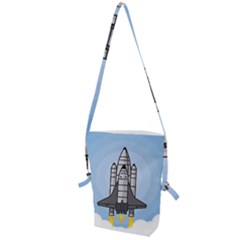 Rocket Shuttle Spaceship Science Folding Shoulder Bag by Salman4z