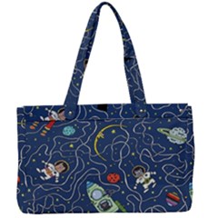 Cat Cosmos Cosmonaut Rocket Canvas Work Bag by Salman4z