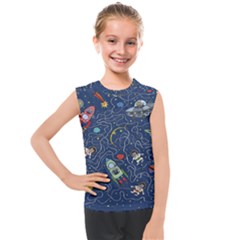 Cat Cosmos Cosmonaut Rocket Kids  Mesh Tank Top by Salman4z