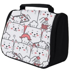 Cute Cat Chef Cooking Seamless Pattern Cartoon Full Print Travel Pouch (big) by Salman4z