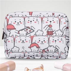 Cute Cat Chef Cooking Seamless Pattern Cartoon Make Up Pouch (medium) by Salman4z