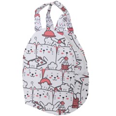 Cute Cat Chef Cooking Seamless Pattern Cartoon Travel Backpacks by Salman4z