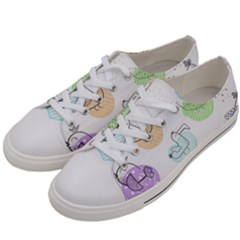 Cartoon Bird Cute Doodle Bird Men s Low Top Canvas Sneakers by Salman4z