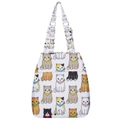 Cat Kitten Seamless Pattern Center Zip Backpack by Salman4z