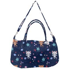 Cute-astronaut-cat-with-star-galaxy-elements-seamless-pattern Removable Strap Handbag by Salman4z