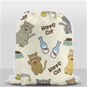 Happy-cats-pattern-background Drawstring Bag (Small) View1