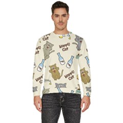 Happy-cats-pattern-background Men s Fleece Sweatshirt by Salman4z