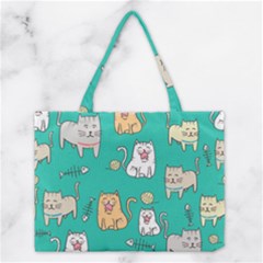 Seamless-pattern-cute-cat-cartoon-with-hand-drawn-style Medium Tote Bag by Salman4z