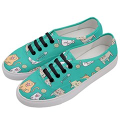 Seamless-pattern-cute-cat-cartoon-with-hand-drawn-style Women s Classic Low Top Sneakers by Salman4z