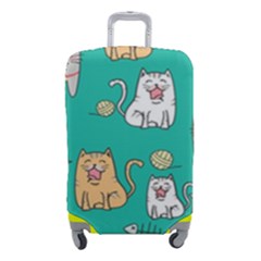 Seamless-pattern-cute-cat-cartoon-with-hand-drawn-style Luggage Cover (small) by Salman4z