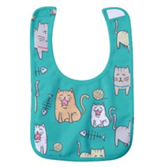 Seamless-pattern-cute-cat-cartoon-with-hand-drawn-style Baby Bib by Salman4z