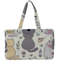 Funny Cartoon Cats Seamless Pattern Canvas Work Bag by Salman4z