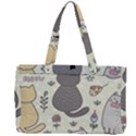 Funny Cartoon Cats Seamless Pattern Canvas Work Bag View2