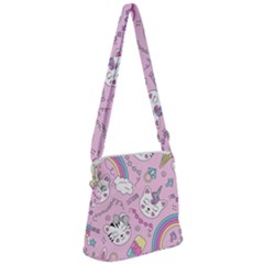 Beautiful-cute-animals-pattern-pink Zipper Messenger Bag by Salman4z