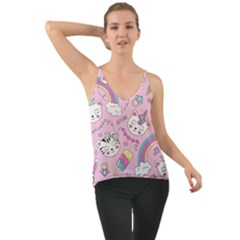 Beautiful-cute-animals-pattern-pink Chiffon Cami by Salman4z