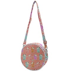 Cute-kawaii-kittens-seamless-pattern Crossbody Circle Bag by Salman4z