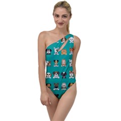 Different-type-vector-cartoon-dog-faces To One Side Swimsuit by Salman4z