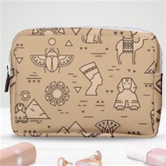 Egyptian-seamless-pattern-symbols-landmarks-signs-egypt Make Up Pouch (medium) by Salman4z